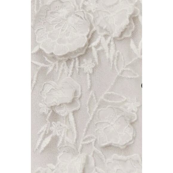 BHLDN NWT Ivory Calla Sleeveless Tulle Floral Applique Maxi Dress Size Medium - Picture 14 of 15